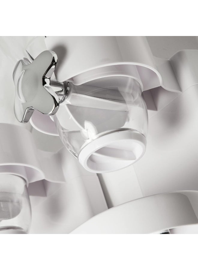 Double Cereal Dispenser Classic Dry Food Canister, Dry Food Dispenser Control Storage Container, Great for Cornflakes, Candy, Nuts, Beans, Granola - Kitchen Storage Dispenser, White - Image 4