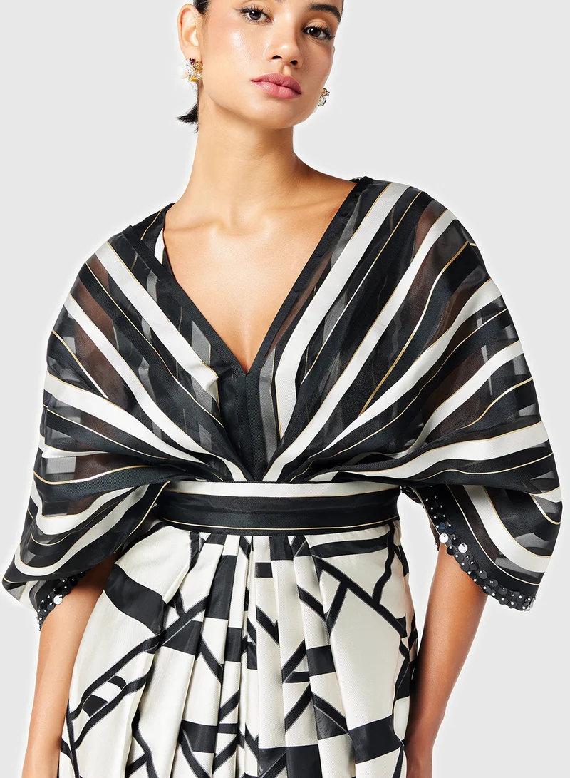 ثريدز باي اجوني Striped Geometric Dress