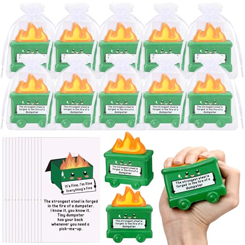 Hollowfly 20 Set Mini Dumpster Stress Balls Bulk Back to School Relief Gifts Motivational Inspirational Stress Balls Squeeze Appreciation Gift for Adult Employee Coworkers Staff Volunteer Strongest - Image 1