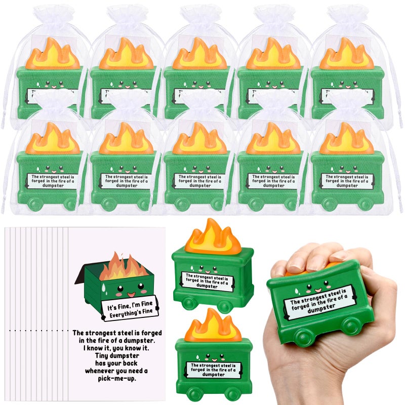 Hollowfly 20 Set Mini Dumpster Stress Balls Bulk Back to School Relief Gifts Motivational Inspirational Stress Balls Squeeze Appreciation Gift for Adult Employee Coworkers Staff Volunteer Strongest - Image 3