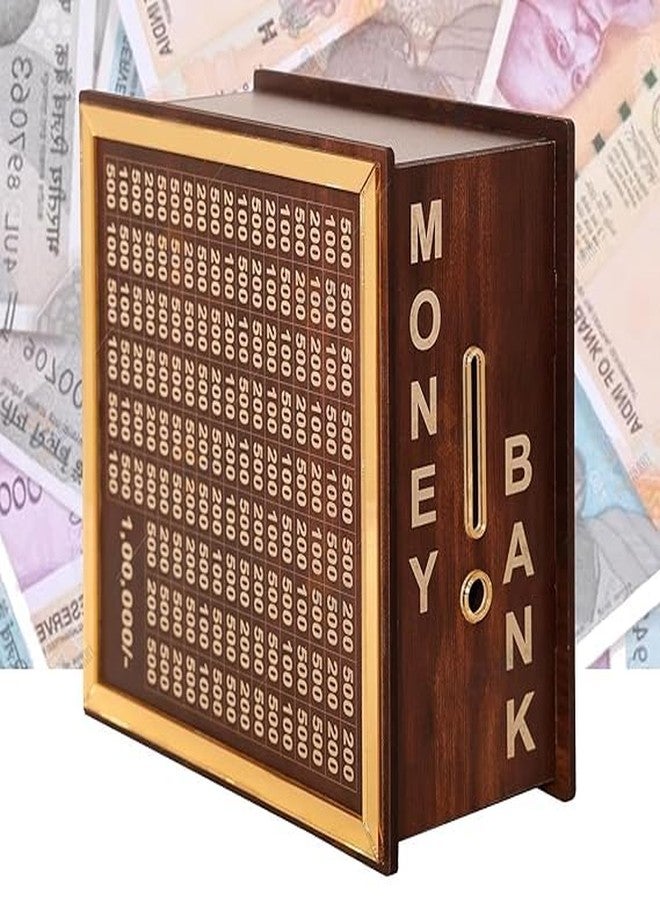 Zemglam Wooden Money/Piggy Bank, Money Box, Coin Box with Carved Design for Kids/Children, Savings Challenge Box, Cashbox,Cash Vault Wooden Savings Box,Wooden Coin Piggy Bank,Money Save Box Smash - Image 3