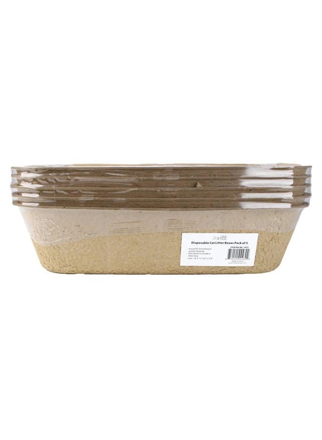 Midlee Disposable Cat Litter Boxes Pack of 5-16.5" x 12" x 4" - Image 1