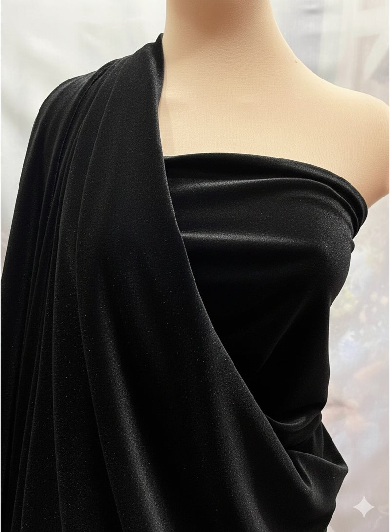 JewelOnPalette Black Velvet Fabric – Luxury 4-Way Stretch Velvet Fabric by the Yard – Soft, Smooth & Elegant Material | 56" Wide - Image 1