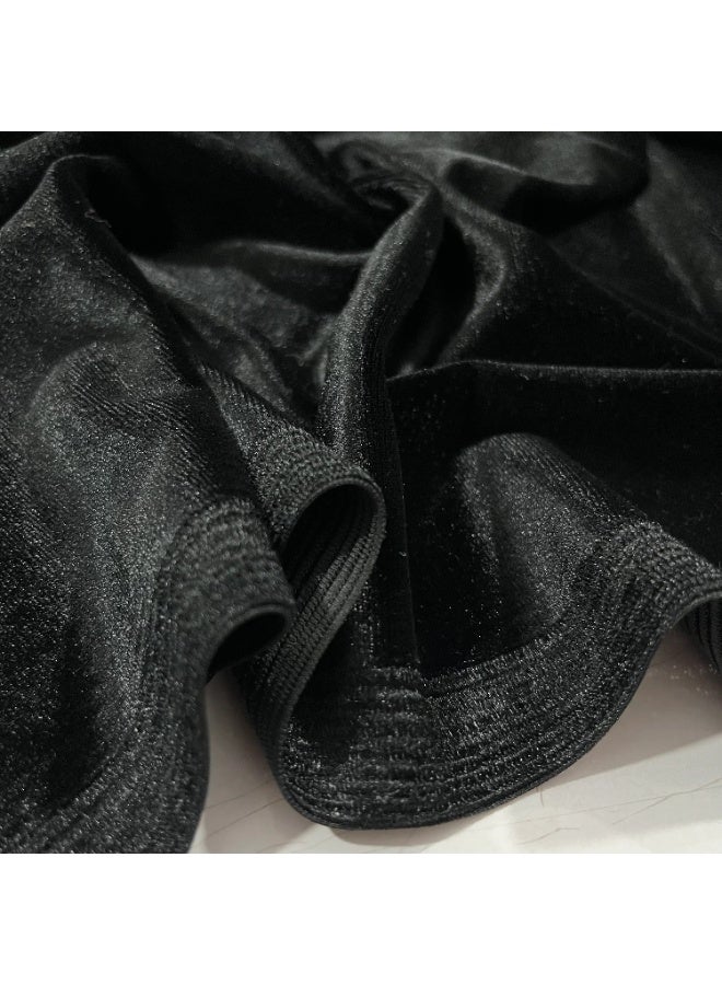JewelOnPalette Black Velvet Fabric – Luxury 4-Way Stretch Velvet Fabric by the Yard – Soft, Smooth & Elegant Material | 56" Wide - Image 2