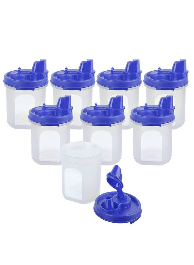 Cutting EDGE Smart Oil Dispenser Storage Air-Tight & Leak Resistant Plastic Round Modular Container for Vinegar, Sauces, Water Easy Flow, BPA Free, Refrigerator Safe (285 ML, Set of 8, Light Blue) - Image 3