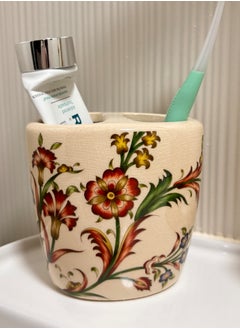 bbet Toothbrush Holder, Ceramic Bathroom Accessories, Artistic Home Decor (Drain Phoenix tail flower)  - Image 1