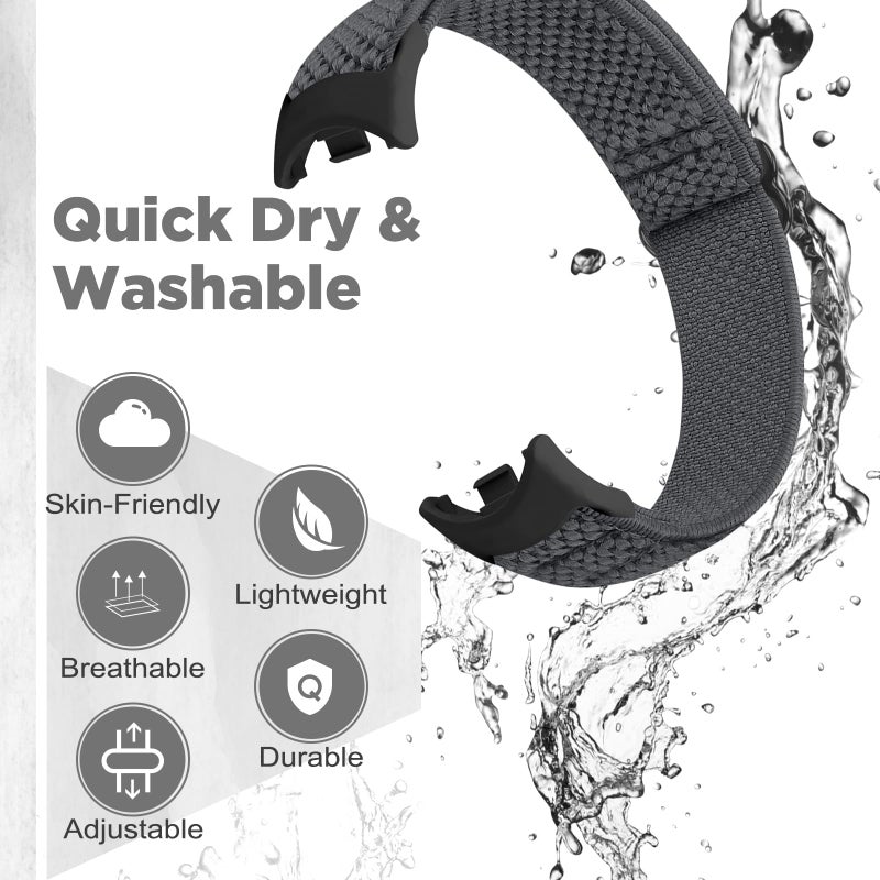 Bcuckood Elastic Bands Compatible with Xiaomi Smart Band 10/9/8 for Women Men, Stretchy Solo Loop Soft Nylon Elastic Strap Replacement Wristband for Xiaomi Mi Band 10/9/8ï¼Œ3 PCS - Image 5