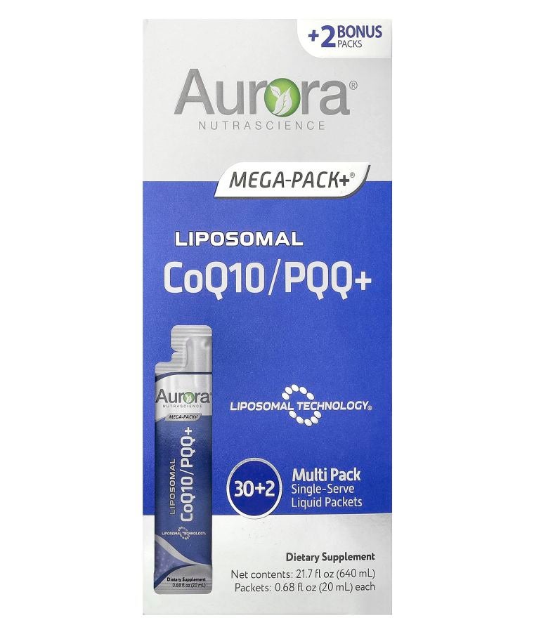 Aurora Nutrascience Liposomal CoQ10/PQQ+ 32 Packets 0.68 fl oz (20 ml) Each