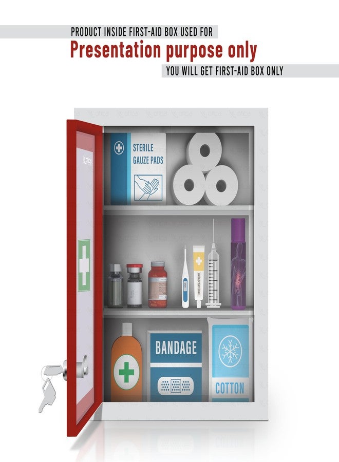 OTICA First Aid Box Emergency Medical Kit for Medicine Storage Multi Compartment First Aid Kit Box for Home, School, Office with Key Lock, Big Size, Wall Mount - Image 4