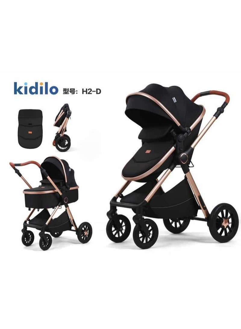 Kidilo H2D Baby Stroller - Multi-Functional & Portable Travel Carriage
