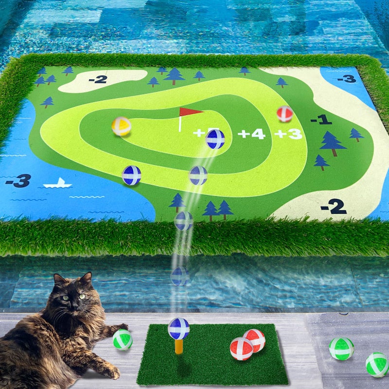 Cupohus Stable Floating Golf Green for Pool35x 24 Floating Chipping Green Practice Mat Adult Fun Backyard Water Golf Games Gift Support Training Competition for 4 Golfers Simple Model - Image 2