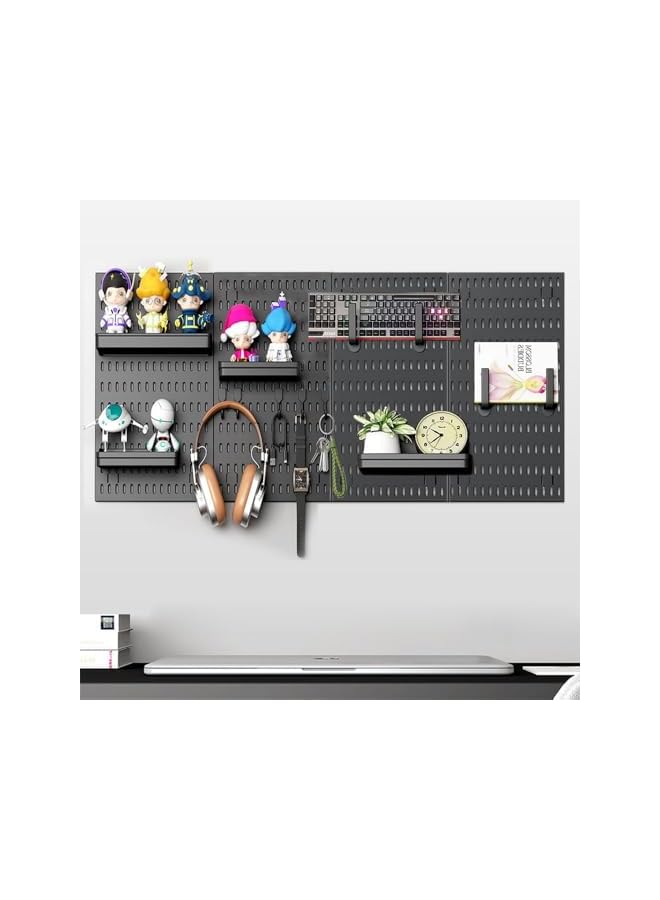S-TOP Pegboard Combination Kit Wall Mount Peg Board Organizer – Heavy Duty Pegboard Panel Kit with 23 Accessories - Image 2