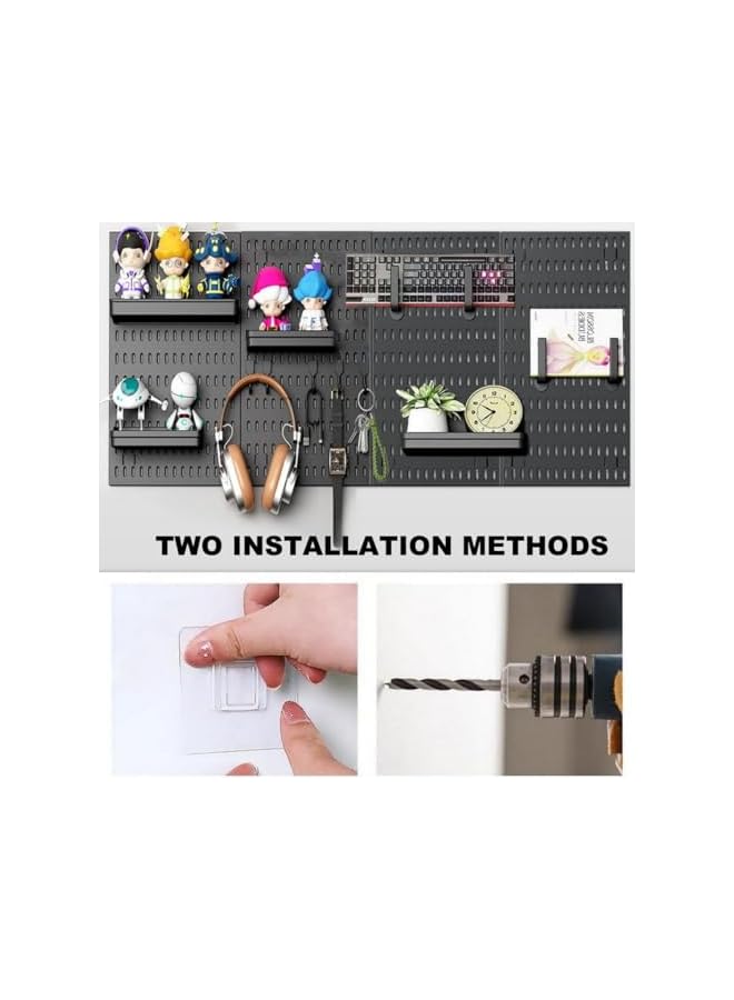 S-TOP Pegboard Combination Kit Wall Mount Peg Board Organizer – Heavy Duty Pegboard Panel Kit with 23 Accessories - Image 4