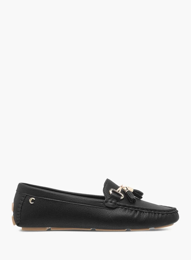 Le Confort Women Textured Slip-On Loafers with Tassel Detail