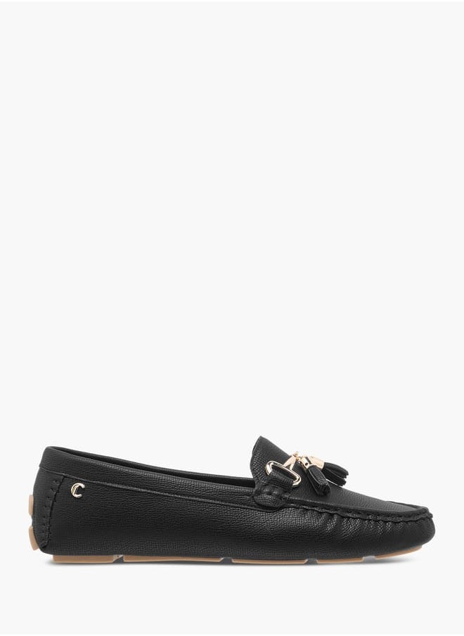 Le Confort Women Textured Slip-On Loafers with Tassel Detail  - Image 3