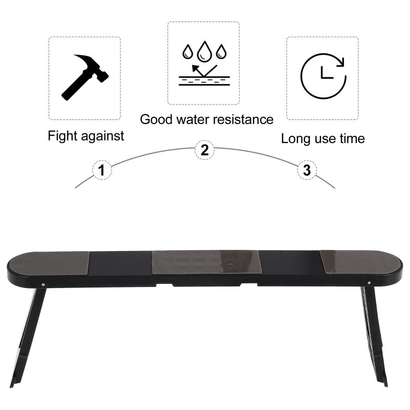 Portable Folding Laptop Stand with Height Adjustable Riser Non Skid Feet Black - Image 4