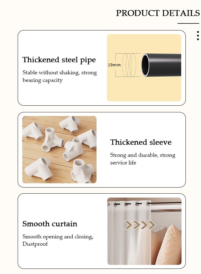 DUNISO خزانة ملابس محمولة من القماش، خزانة كبيرة بسعة تخزين عالية مع 4 رفوف، خزانة لتخزين الملابس مع ستارة، منظم خزانة بإطار معدني لغرفة النوم أو غرفة المعيشة - Image 5