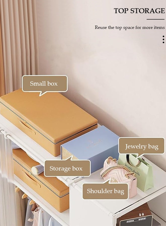 DUNISO خزانة ملابس محمولة من القماش، خزانة كبيرة بسعة تخزين عالية مع 4 رفوف، خزانة لتخزين الملابس مع ستارة، منظم خزانة بإطار معدني لغرفة النوم أو غرفة المعيشة - Image 3