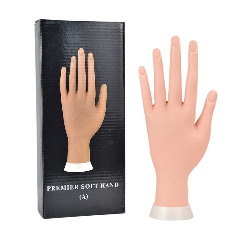 NAILWIND Practice Hand for Acrylic Nails, Fake Nail Hand Practice, Flexible Bendable Mannequin Rubber Hand, Manicure Hands Nails Art Hand Training Hand for Nail Practice 1-Pcs - Image 1
