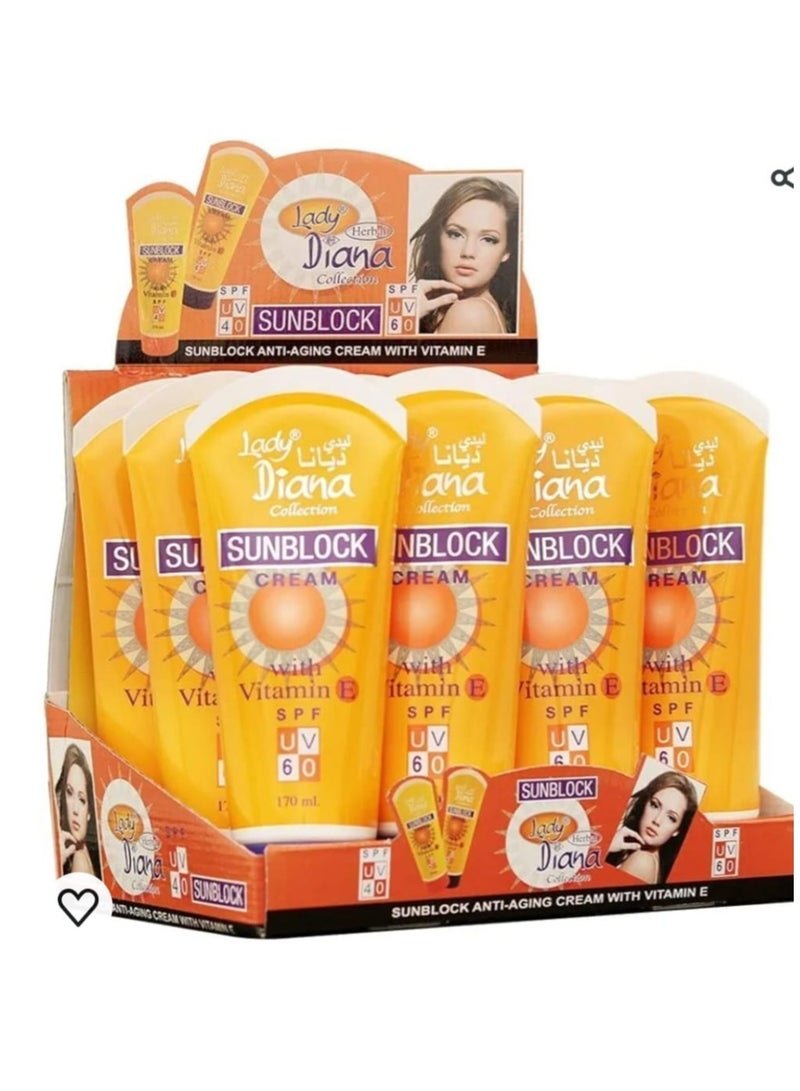 Lady Diana SPF UV 60 Sunblock and Whitening Lotion for Face and Body, 170ml - Image 2