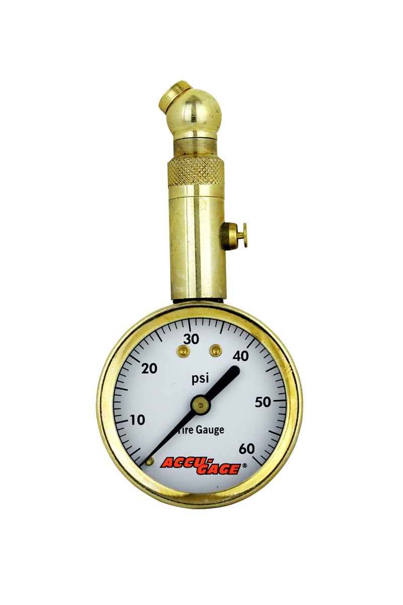 Accu-Gage by Milton Dial Tire Pressure Gauge with Swivel Angle Air Chuck - ANSI Certified for Motorcycle/Car/Truck Tires (0-60 PSI) - Image 1