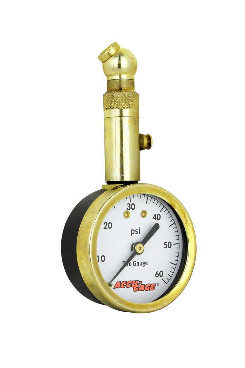 Accu-Gage by Milton Dial Tire Pressure Gauge with Swivel Angle Air Chuck - ANSI Certified for Motorcycle/Car/Truck Tires (0-60 PSI) - Image 2