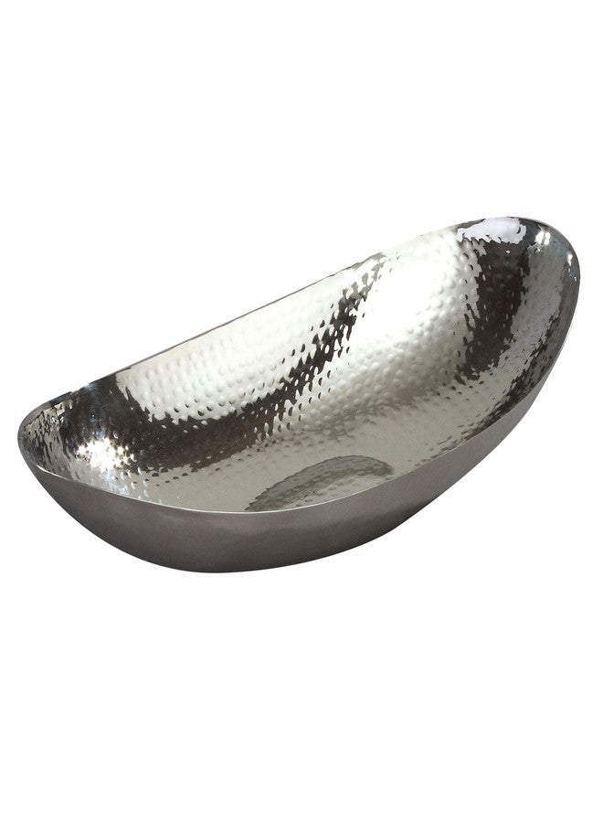 Elegance Hammered 14-1/2 by 8-Inch Stainless Steel Oval Fruit Bowl - Image 1