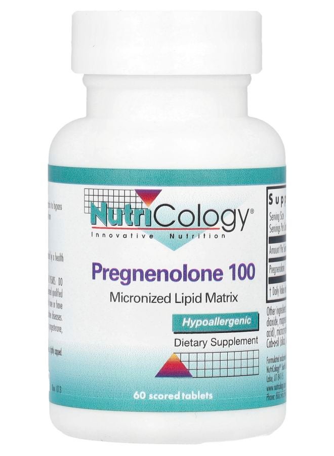 Nutricology Pregnenolone 100 60 Scored Tablets 