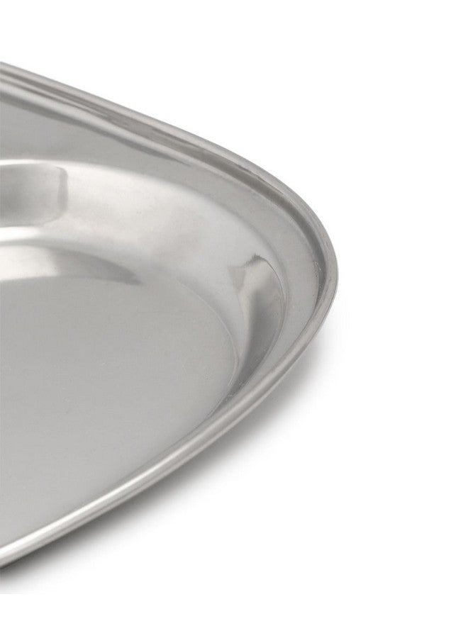 Dynore Stainless Steel 3 in 1 Three Compartment Nasta/Snacks/Kids Nasta Plate/Partition Plate- Set of 6 - Image 5