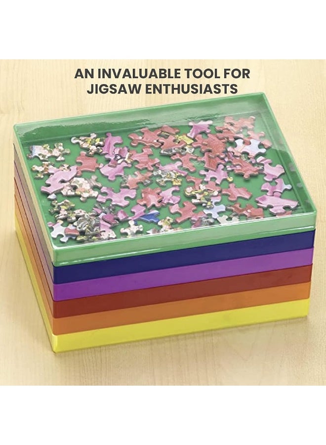 Bits and Pieces â€“ Stack-Em Sorting Trays - Puzzle Piece Organizer â€“ Stackable Sorting Trays - Jigsaw Puzzle Accessories - Pack of 6-7Â¾â€ x 5Â¾â€ - Image 3