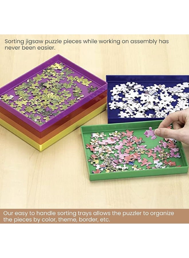 Bits and Pieces â€“ Stack-Em Sorting Trays - Puzzle Piece Organizer â€“ Stackable Sorting Trays - Jigsaw Puzzle Accessories - Pack of 6-7Â¾â€ x 5Â¾â€ - Image 5