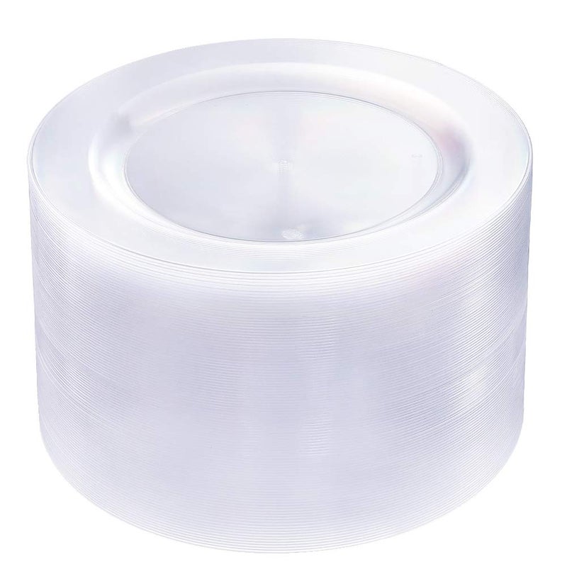 bUCLA 100Pieces Clear Plastic Plates 1025inch Disposable Dinner Plates Premium Weddings Party Plates