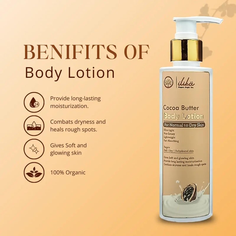 ILIKA Ilik Cocoa Butter Body lotion For Dull Dry Dehydrates Skin 200 ml - Image 3