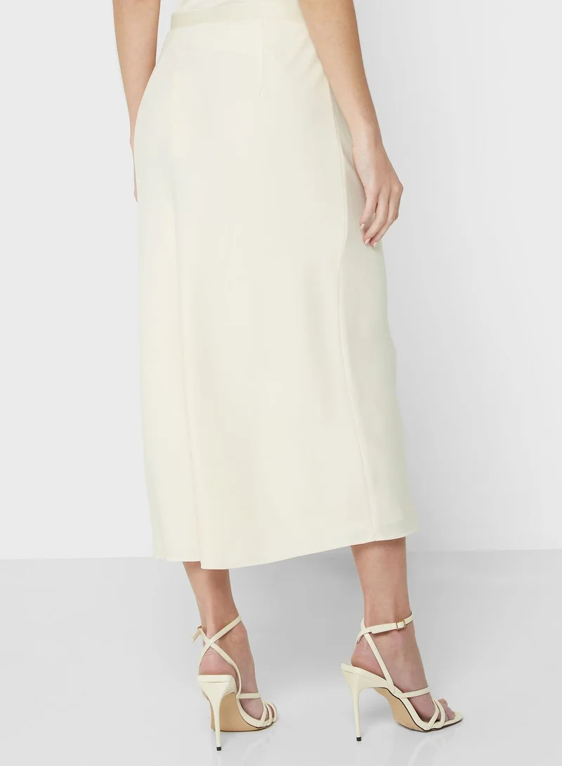 CALVIN KLEIN High Waist Midi Skirt