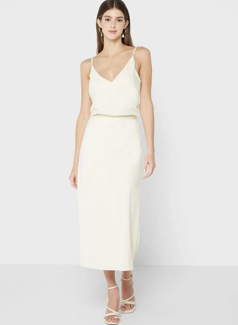 CALVIN KLEIN High Waist Midi Skirt