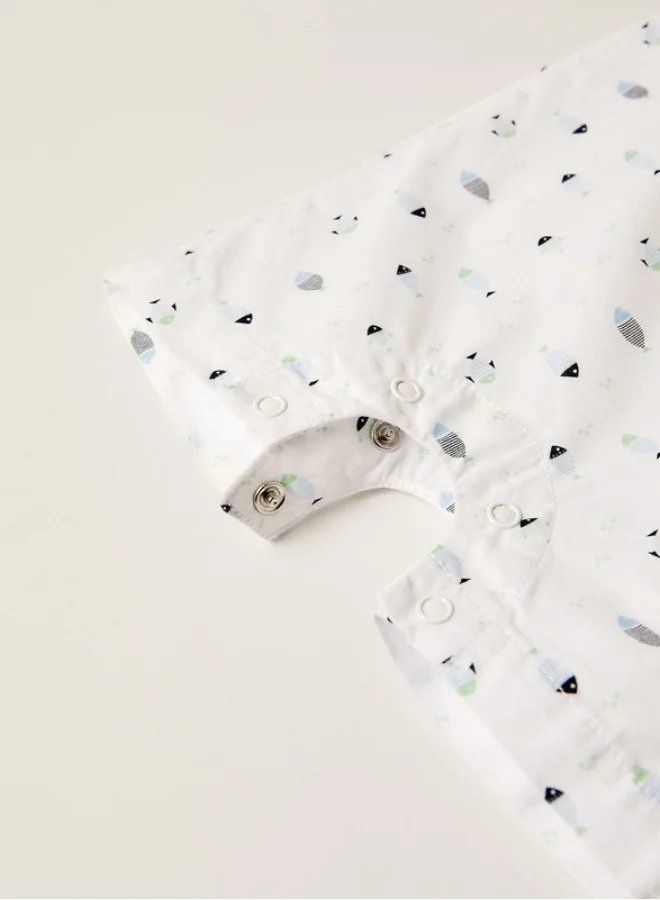 Zippy Dungarees for Newborn Baby Boys 'Fish', White