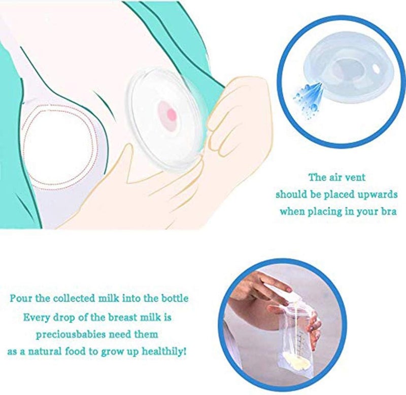 Debaishi Breast Shells Nursing Cups Milk Saver Protect Sore Nipples for Breastfeeding Collect Breastmilk Leaks for Nursing Moms Soft and Flexible Silicone Material Reusable 2-Pack - Image 2