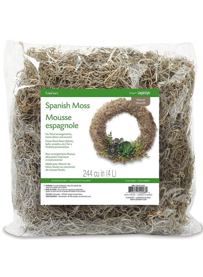 FloraCraft Spanish Moss 8 Ounce (4L) Natural - Image 1