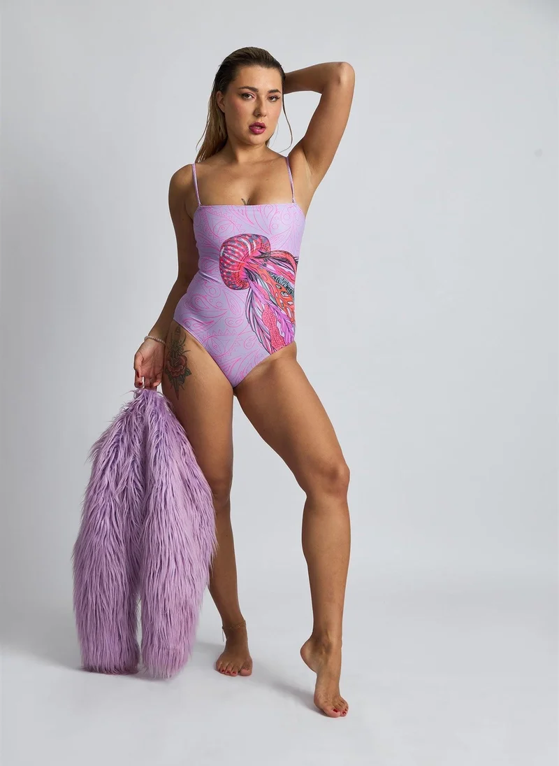 JANARA JONES Lilac Jellyfish One-Piece Swimsuit