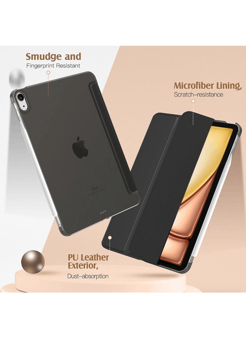 Aookay - [1+1] Case Compatible with iPad Air 11-Inch M3/M2 (2025/2024), with 1 Pack Screen Protector, Slim Hard Translucent Back Cover, Support Auto Wake/Sleep (Translucent Matte Black) - Image 1