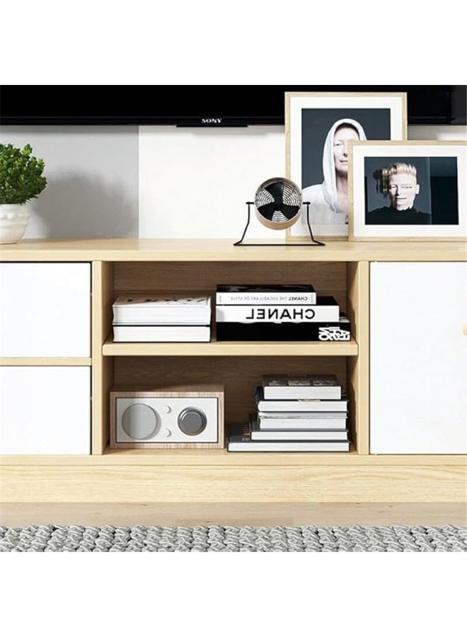 Modern TV Cabinet, Countertop TV Table with Drawers, Home Entertainment Center Living Room Storage Cabinet TV Media Console Table, 120*34*40cm (White, DSG012) - Image 4