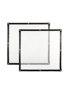 Generic Clear Tarp, 2 Pcs 39x39IN Heavy Duty Tarp Cover Waterproof Tarpaulin PVC Tarpaulin with Grommets Multi Purpose for Gardening Camping Traveling UV-Ray Clear Greenhouse Plastic Cover for Garden Patio  - Image 1