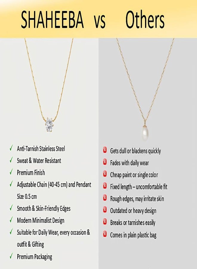 SHAHEEBA Korean Fashion Dainty Necklace for Women and girls | Anti-Tarnish Chain with Elegant Pendant | Stylish & Trendy Everyday Wear Jewelry (golden) - Image 5