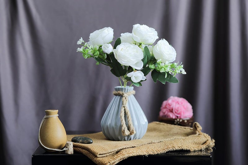 Satyam Kraft SATYAM KRAFT 1 Pcs Artificial Lactiflora Peony Rose Flowers Sticks Bunch decorative items for home Decor,Living Room Table, Valentine's Day Decoration (Without Vase Pot)(White, Pack of 1)  - Image 4