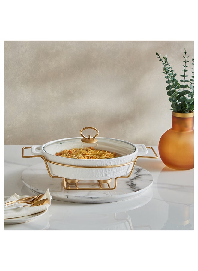 Home Box Celtic Oval Casserole with Candle Stand 26.9x39.5x11.2 cm  - Image 1