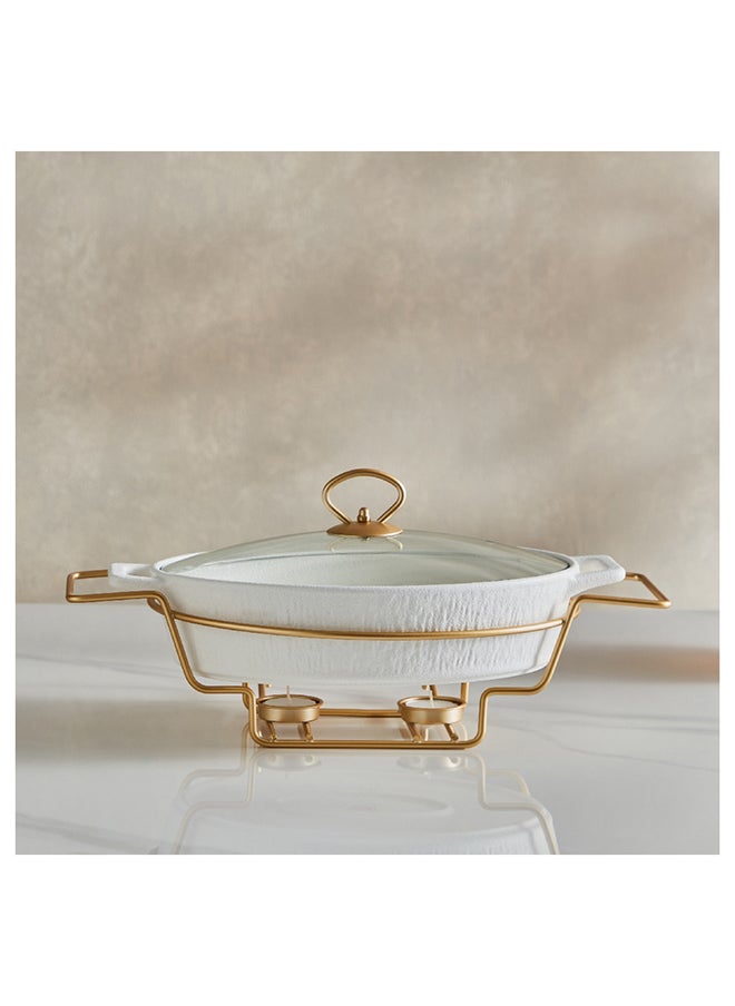 Home Box Celtic Oval Casserole with Candle Stand 26.9x39.5x11.2 cm  - Image 2