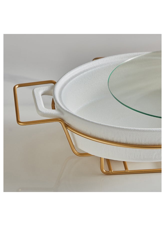 Home Box Celtic Oval Casserole with Candle Stand 26.9x39.5x11.2 cm  - Image 4