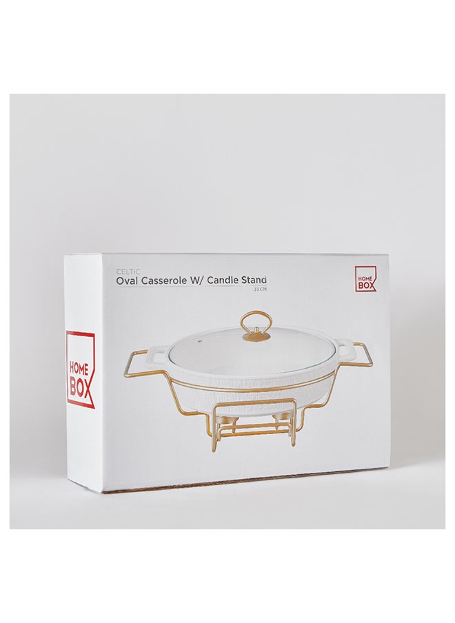 Home Box - Celtic Oval Casserole with Candle Stand 26.9x39.5x11.2 cm - Image 1