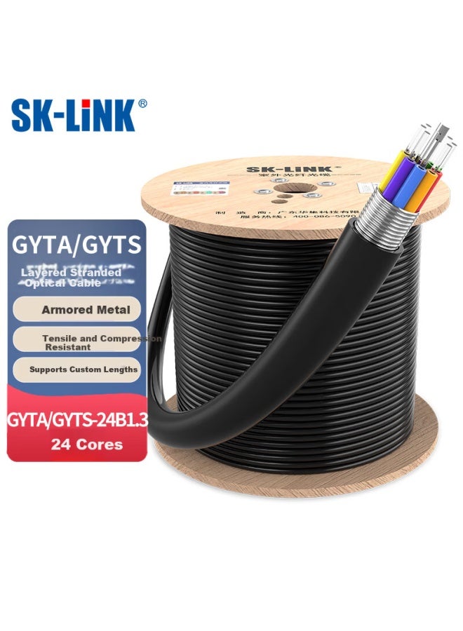 Sk-link Telecom Grade 24-core Armored Single-mode Outdoor Optical Cable Layer-stranded Engineering Grade Outdoor Aerial Duct Fiber Optic Cable 1m Gyta-24b1.3