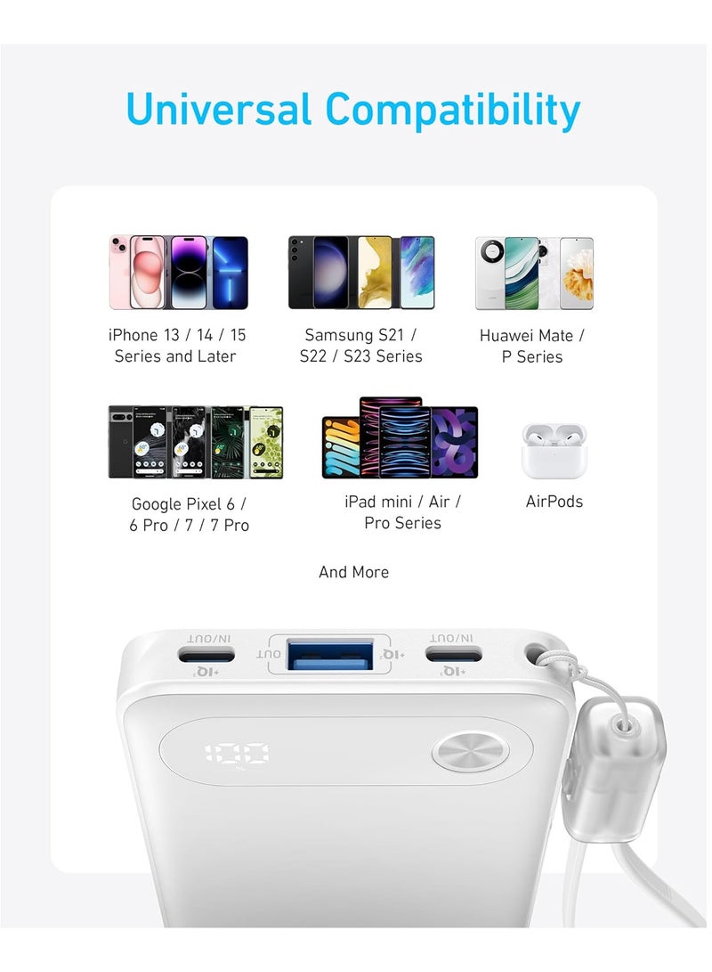 باور بانك باور كور 22.5 وات شاحن محمول مع كابل USB C وحبل تثبيت - Image 5